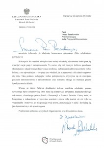List od Rzecznika Praw Dziecka